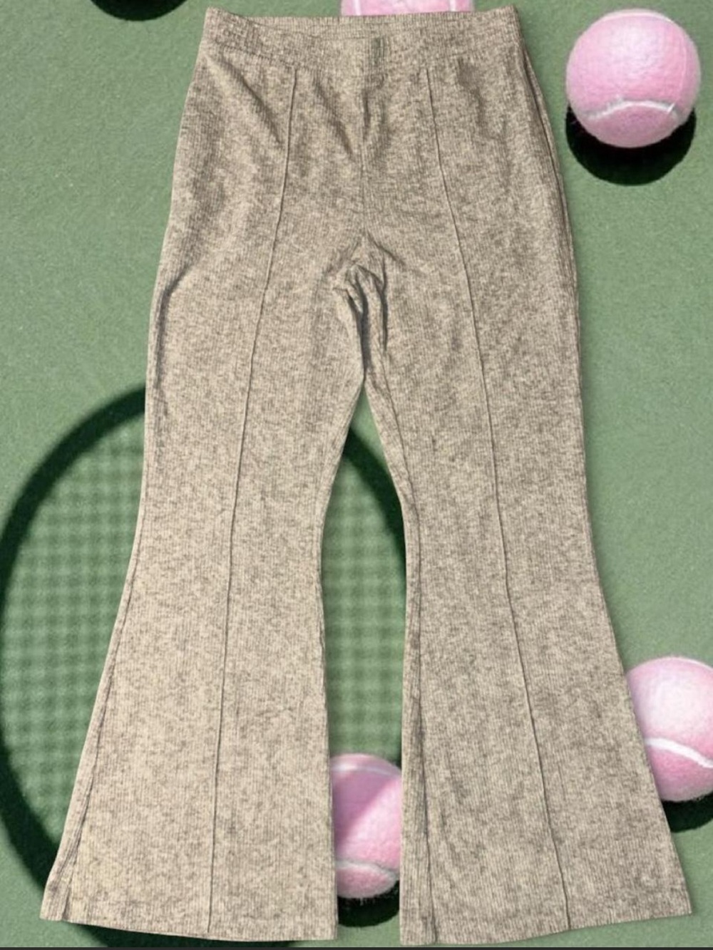 Aerie Super Soft gray heather High Waisted Flare sweatpants size M